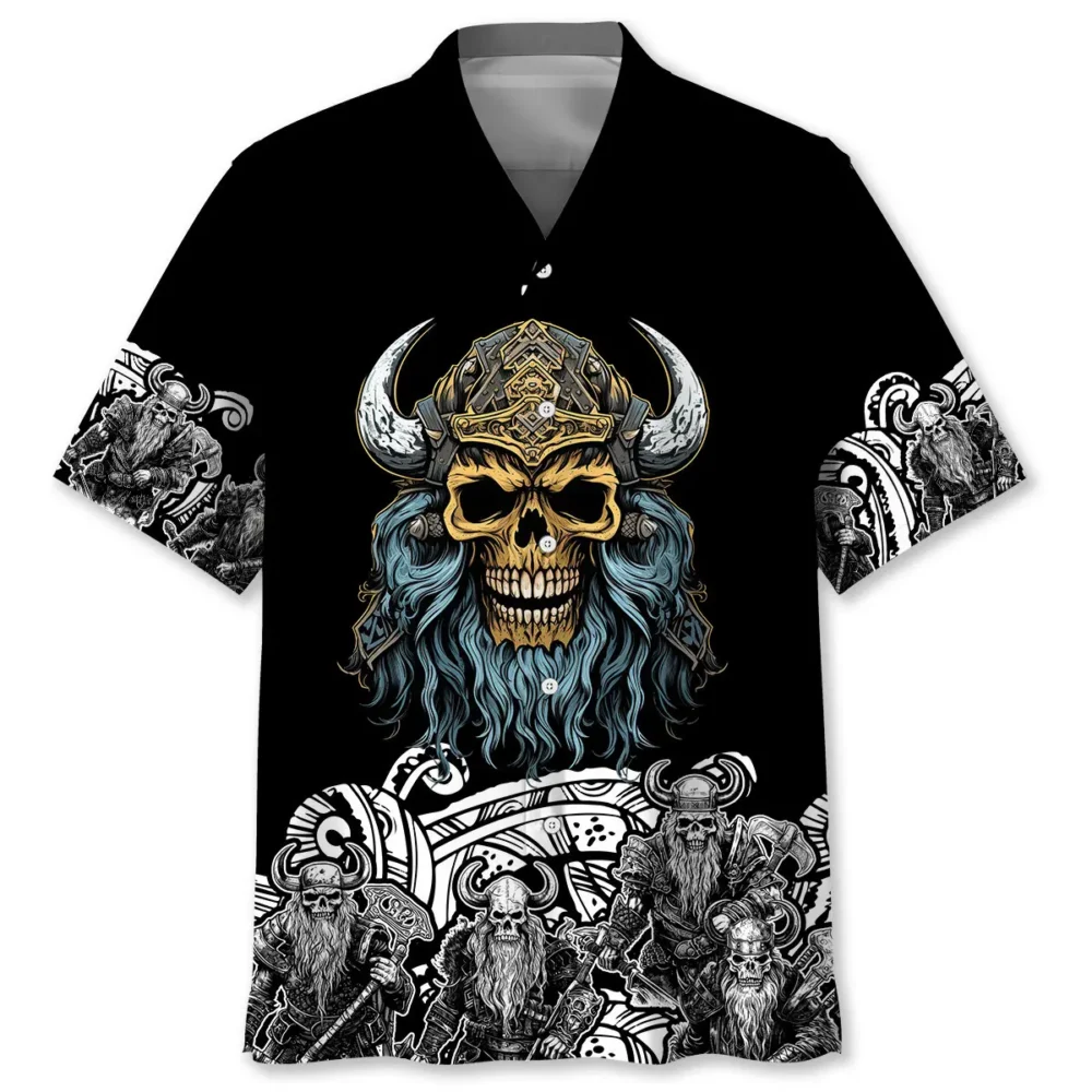 Skeleton Viking Warrior Hawaiian Shirt BS2763005 - Been Store