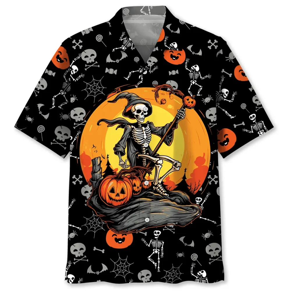 Skeleton Witch Halloween Hawaiian Shirt BS2763251 - Been Store