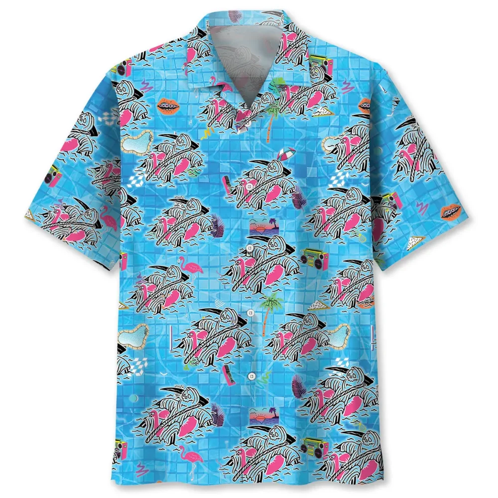Skull at Pool Hawaiian Shirt BS2763150 - Been Store