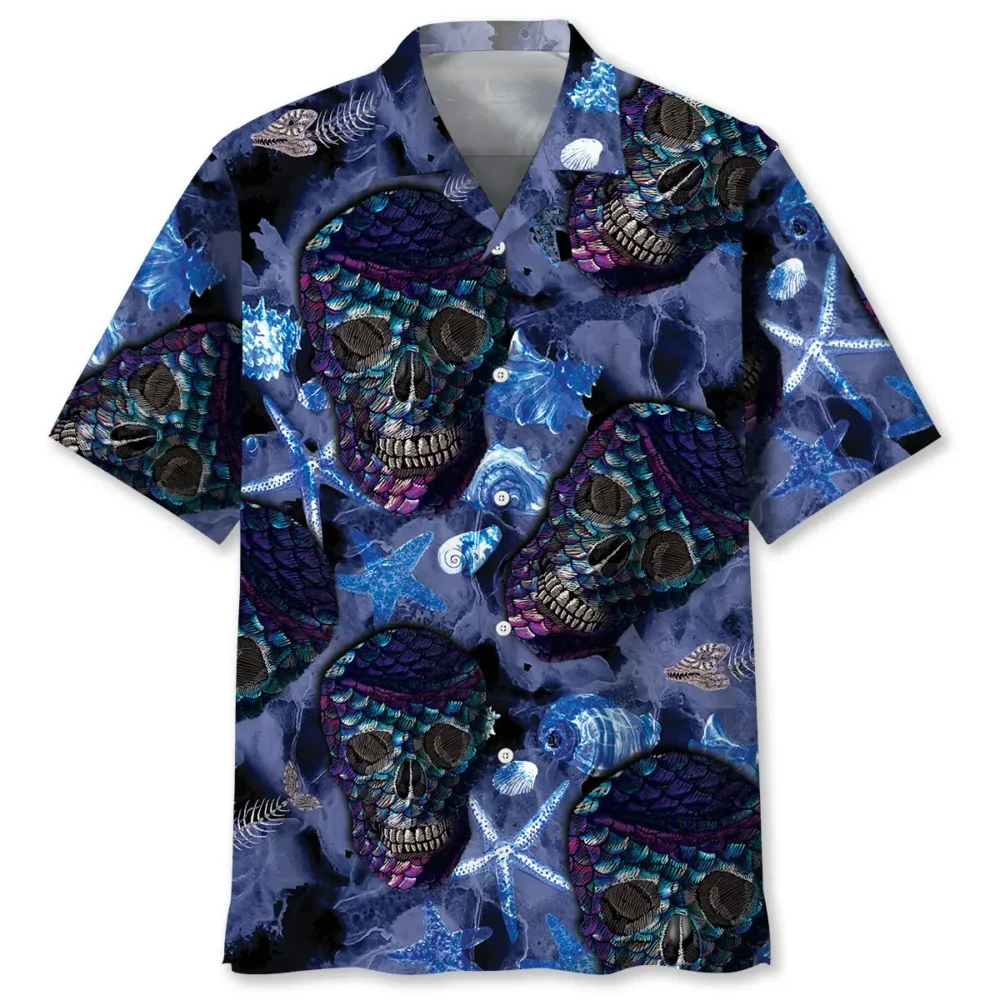 Skull Mermaid Hawaiian Shirt BS2763154 - Been Store