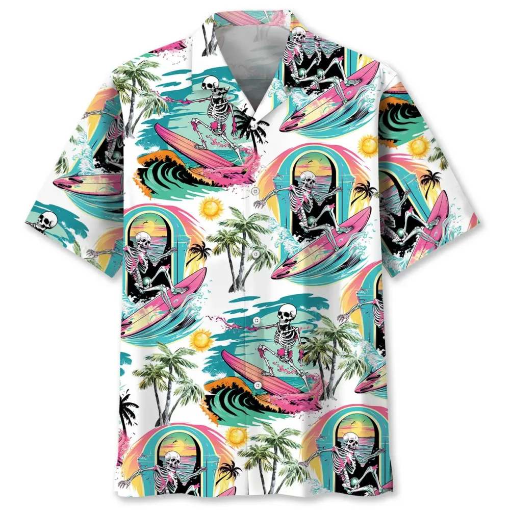 Skull Surfing Beach Hawaiian Shirt BS2763581 - Been Store