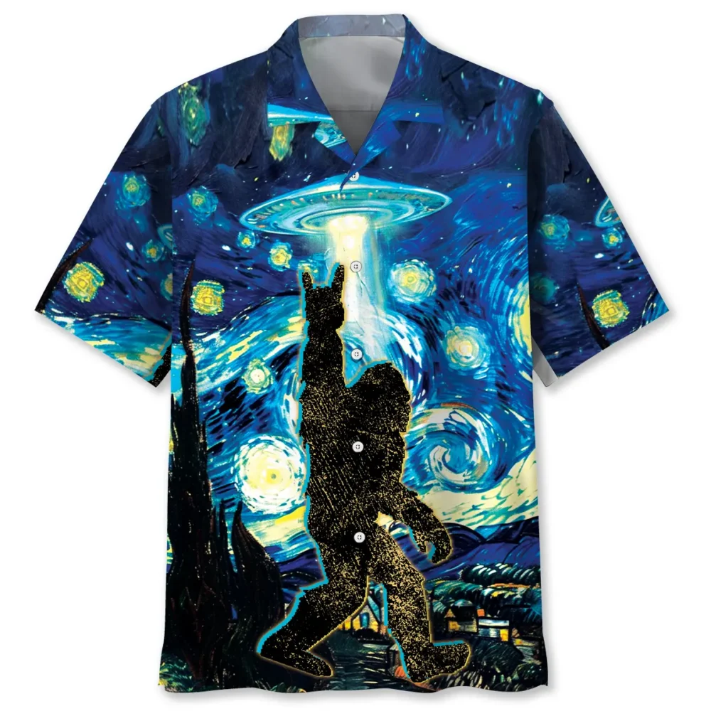 Starry Night Alien Bigfoot Rock&Roll Hawaiian Shirt BS2763900 - Been Store