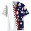 Stripes Baseball Hawaiian Shirt BS2763317 - Been Store