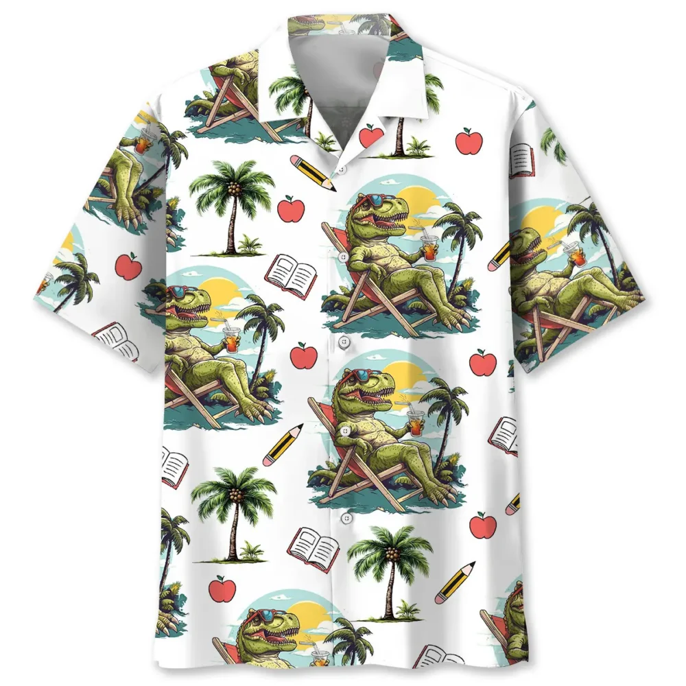 Teacher Tropical Dinosaur Hawaiian Shirt BS2763707 - Been Store