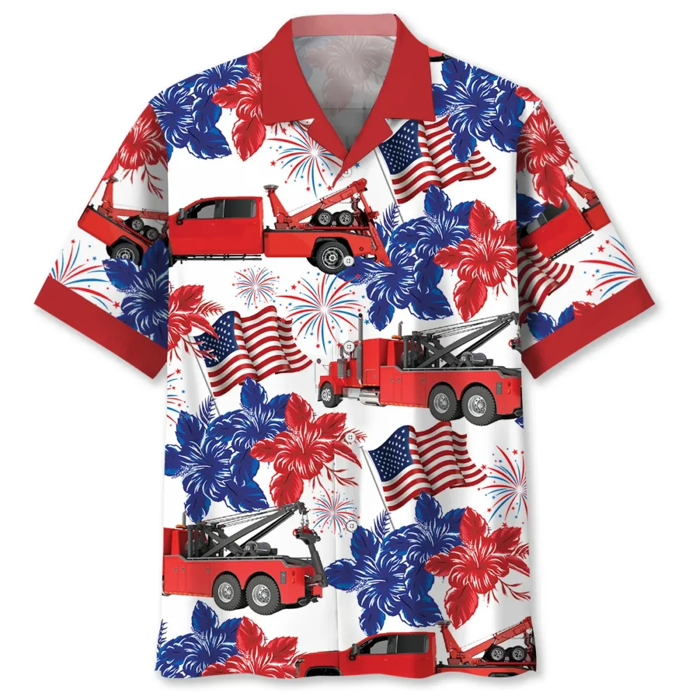 Tow Truck Happy 4th July Hawaiian Shirt BS2763854 - Been Store