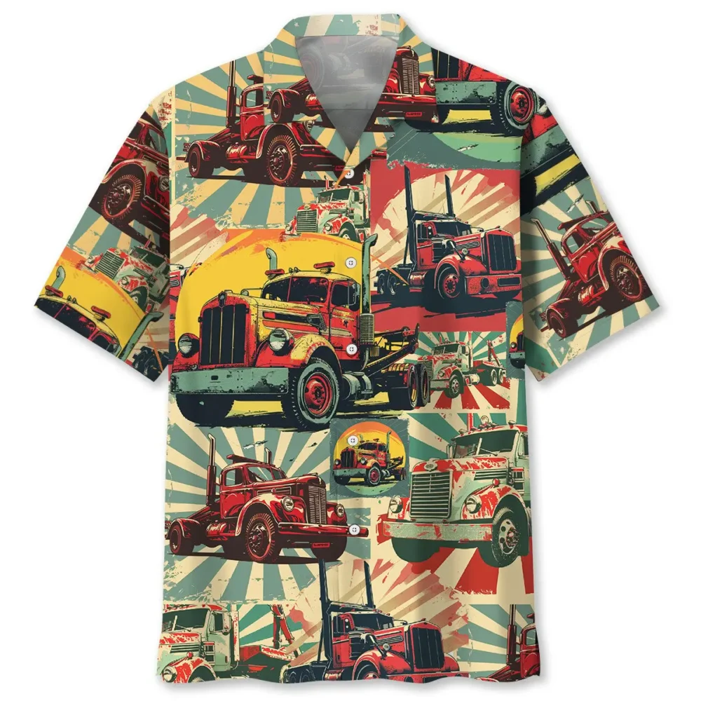 Tow Truck Retro Hawaiian Shirt BS2763851 - Been Store