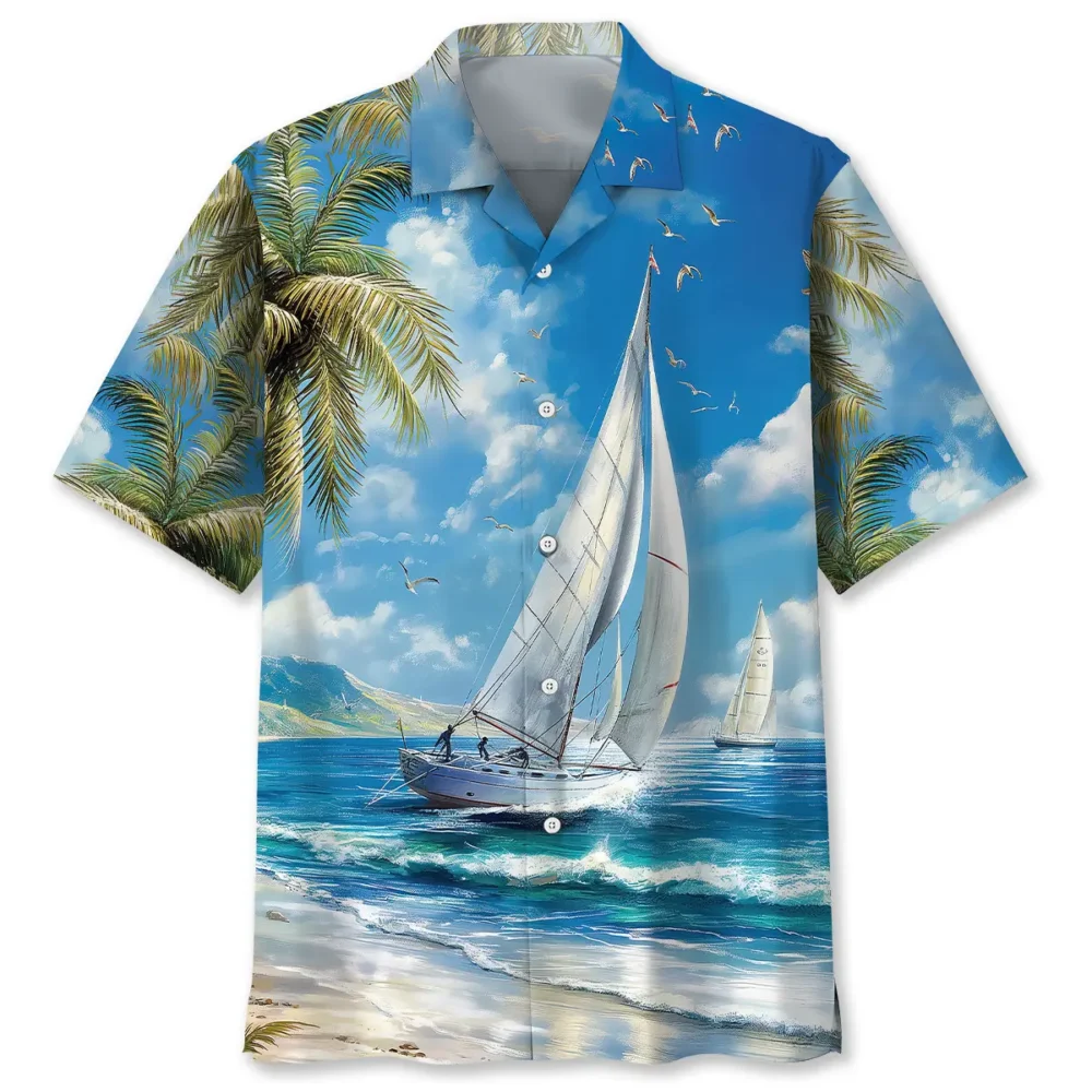 Tranquil Sailboat Vintage Hawaiian Shirt BS2763430 - Been Store