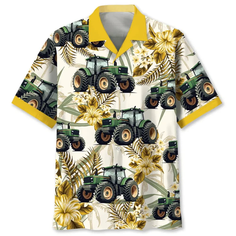 Tropical Green Tractor Hawaiian Shirt BS2763688 - Been Store