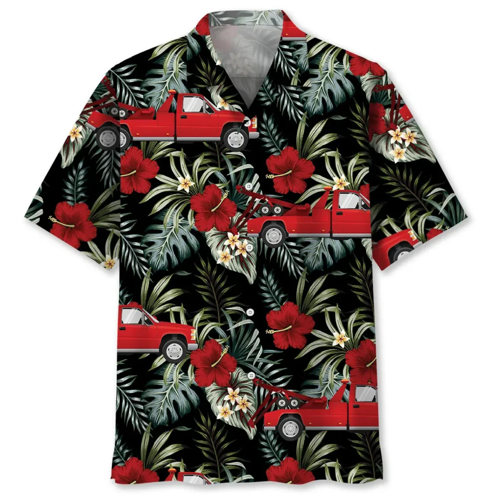 Tropical Red Tow Truck Hawaiian Shirt BS2763853 - Been Store