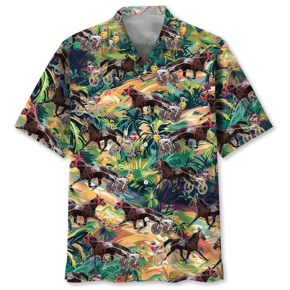 Tropical Terrain Horse Harness Racing Hawaiian Shirt BS2763358 - Been Store