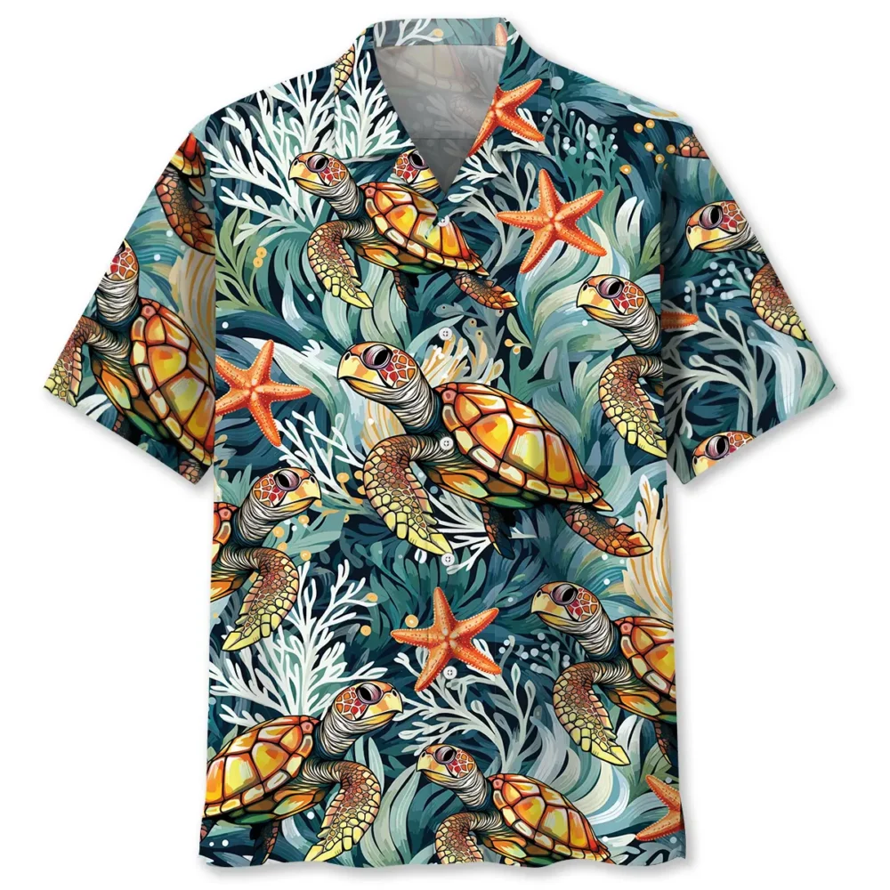 Turtle Coral Starfish Hawaiian Shirt BS2763750 - Been Store