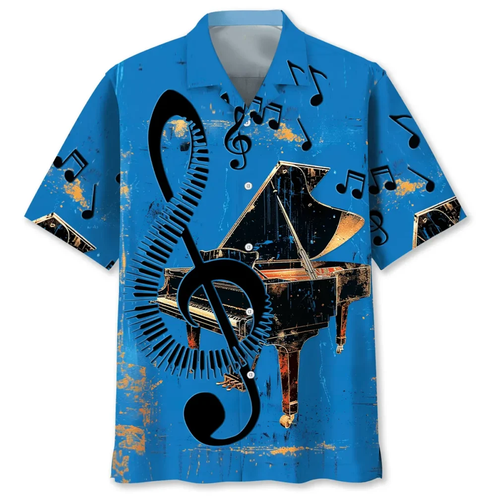 Vintage Black Grand Piano Hawaiian Shirt BS2763929 - Been Store