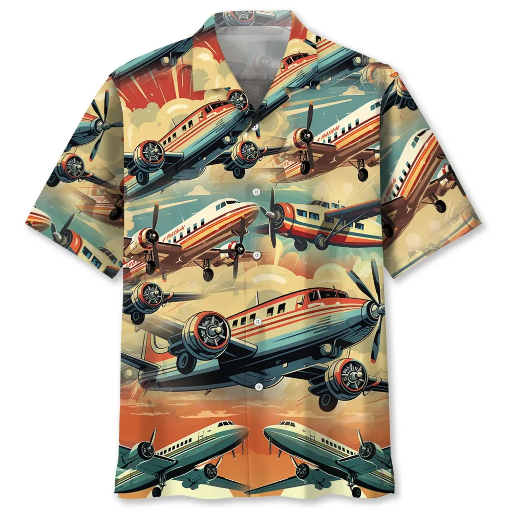 Vintage Color Airplane Hawaiian Shirt BS2763190 - Been Store