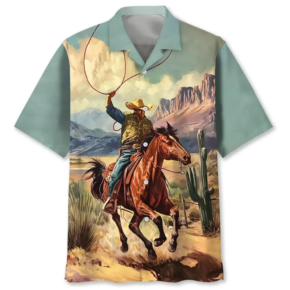 Vintage Cowboy Bucking Hawaiian Shirt BS2763597 - Been Store