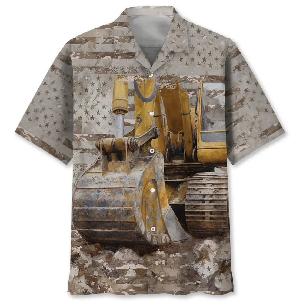 Vintage Excavator Hawaiian Shirt BS2763917 - Been Store