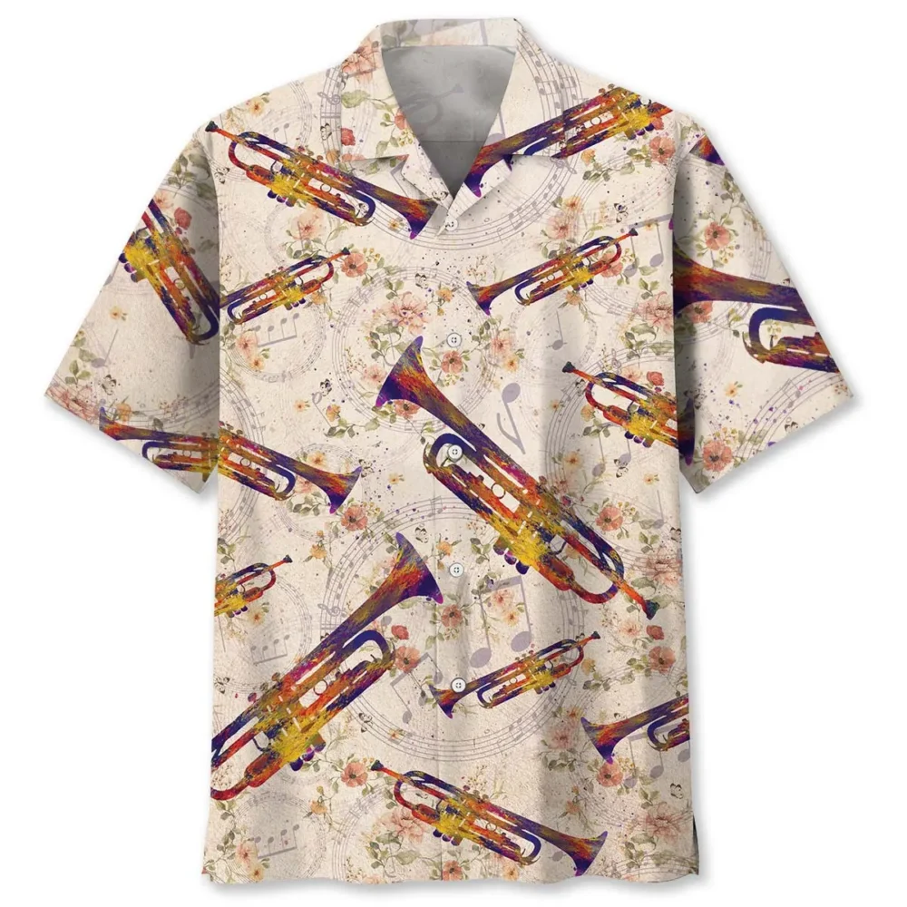 Vintage Flower Trumpet Hawaiian Shirt BS2763395 - Been Store