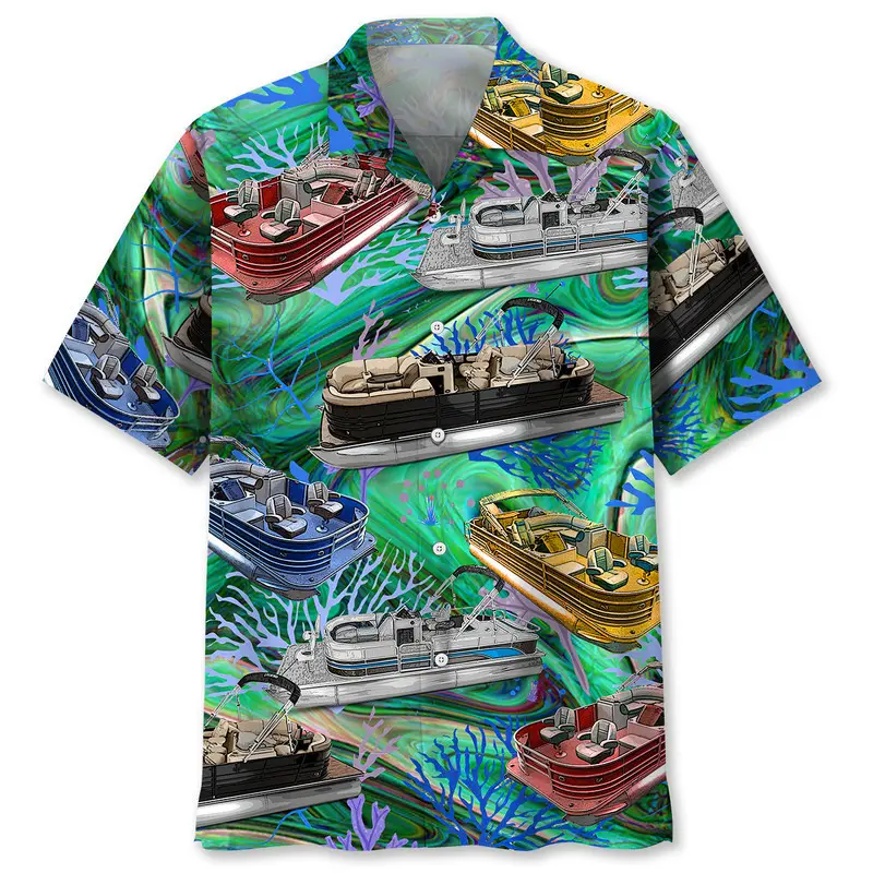 Vintage Pontoon Boat Hawaiian Shirt BS2763617 - Been Store