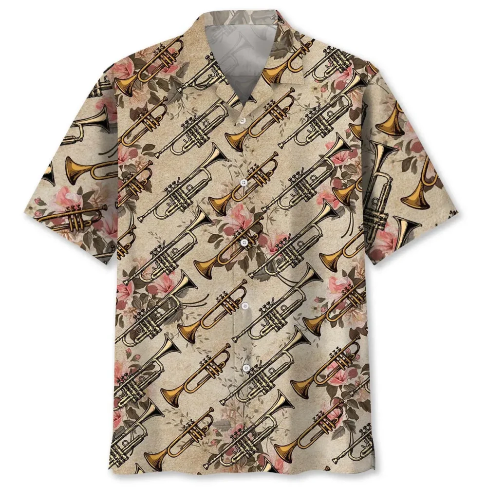 Vintage Rose Trumpet Hawaiian Shirt BS2763394 - Been Store