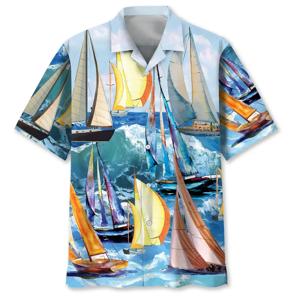 Vintage Sailboat Hawaiian Shirt BS2763518 - Been Store