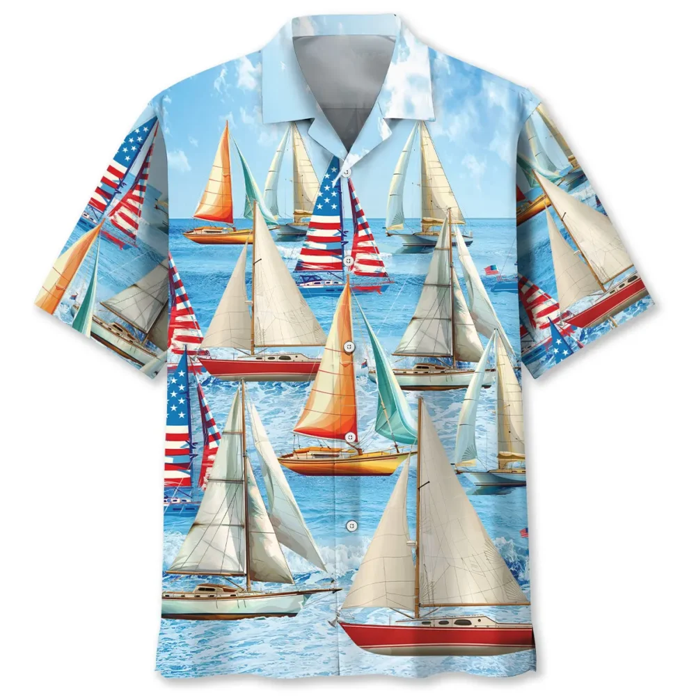 Vintage Sailboat Hawaiian Shirt BS2763422 - Been Store