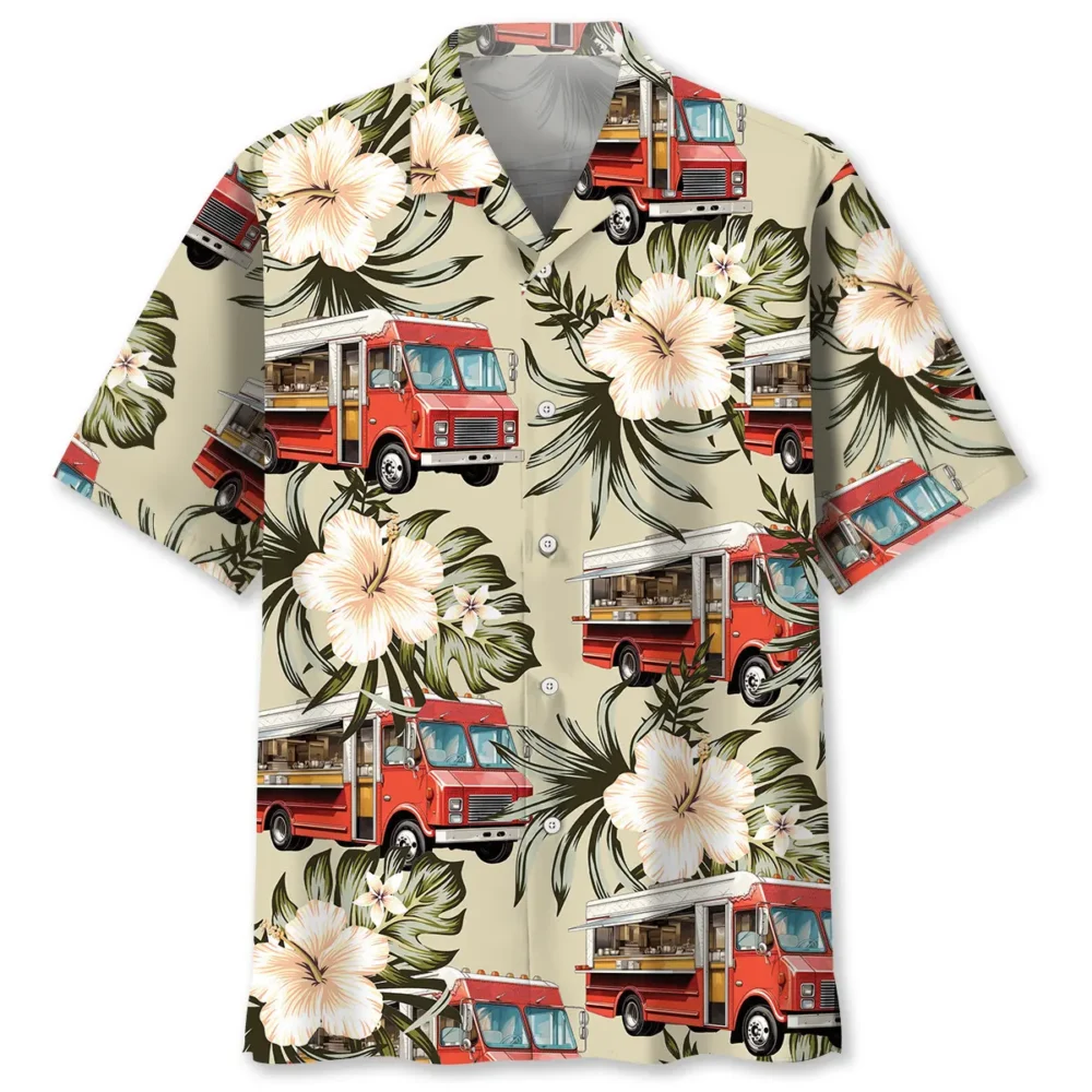 Vintage Street Red Food Truck Hawaiian Shirt BS2763663 - Been Store