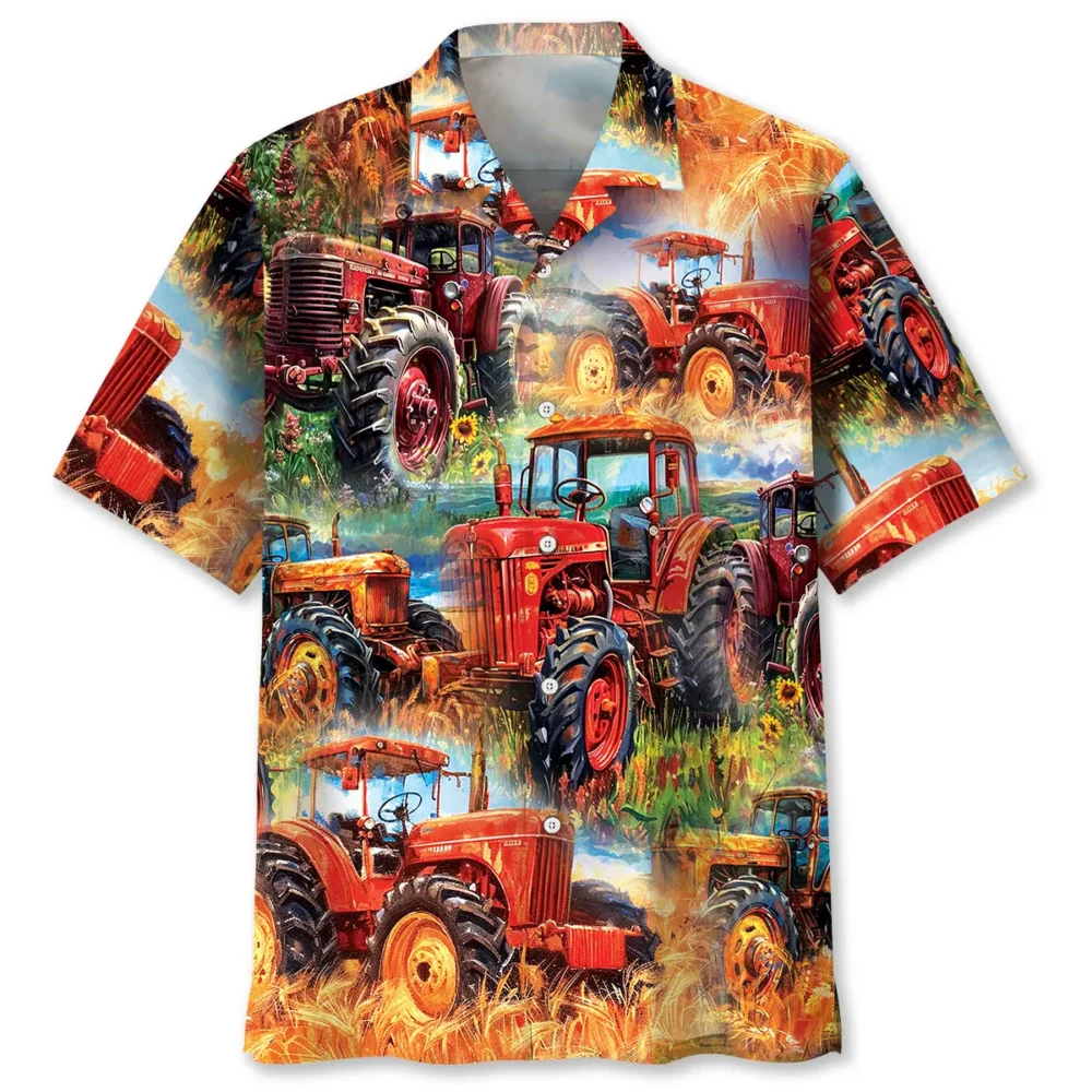 Vintage Tractor Art Hawaiian Shirt BS2763687 - Been Store