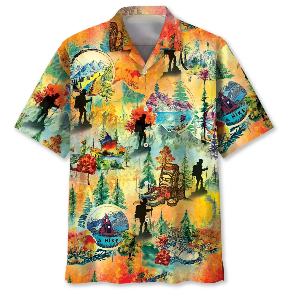 Vintage Watercolor Hiking Hawaiian Shirt BS2763105 - Been Store