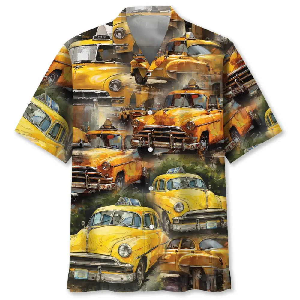 Vintage Yellow Taxi Hawaiian Shirt BS2763968 - Been Store