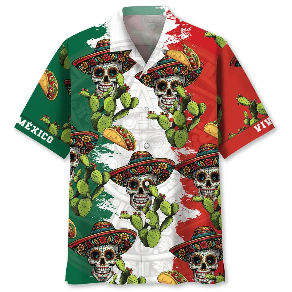 Viva Mexico Skull Hawaiian Shirt BS2763574 - Been Store